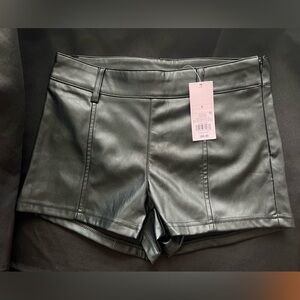 Wild Fable Black Faux Leather High Waist Shorts
